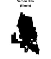 Vernon Hills, Illinois blank outline map vector