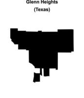 Glenn Heights, Texas blank outline map vector
