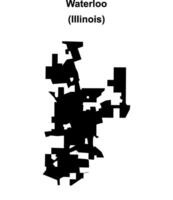Waterloo, Illinois blank outline map vector