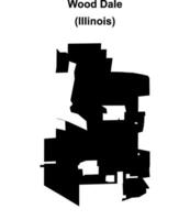 Wood Dale, Illinois blank outline map vector