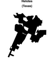 Helotes, Texas blank outline map vector