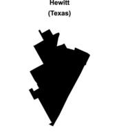 Hewitt, Texas blank outline map vector