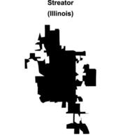 Streator, Illinois blank outline map vector