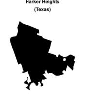 Harker Heights, Texas blank outline map vector
