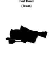 Fort Hood, Texas blank outline map vector