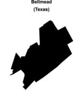 Bellmead, Texas blank outline map vector