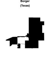 Borger, Texas blank outline map vector