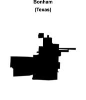 Bonham, Texas blank outline map vector