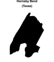 Hornsby Bend, Texas blank outline map vector