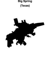 Big Spring, Texas blank outline map vector