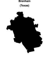 Brenham, Texas blank outline map vector