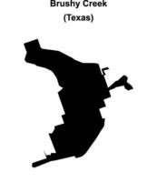 Brushy Creek, Texas blank outline map vector