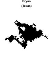 Bryan, Texas blank outline map vector