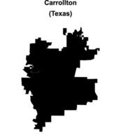 Carrollton, Texas blank outline map vector