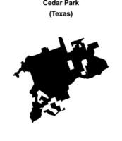 Cedar Park, Texas blank outline map vector