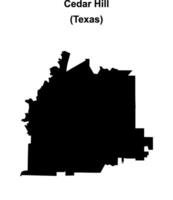 Cedar Hill, Texas blank outline map vector