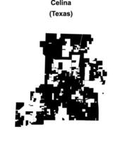 Celina, Texas blank outline map vector