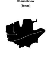 Channelview, Texas blank outline map vector