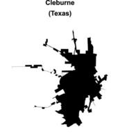 Cleburne, Texas blank outline map vector