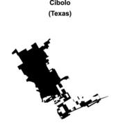 Cibolo, Texas blank outline map vector