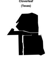 Cloverleaf, Texas blank outline map vector