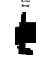 Dumas, Texas blank outline map vector
