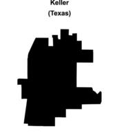 Keller, Texas blank outline map vector