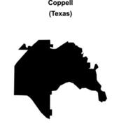 Coppell, Texas blank outline map vector