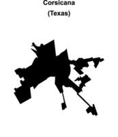 Corsicana, Texas blank outline map vector