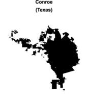 Conroe, Texas blank outline map vector