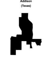 Addison, Texas blank outline map vector