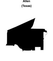 Allen, Texas blank outline map vector