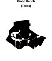 Cinco Ranch, Texas blank outline map vector
