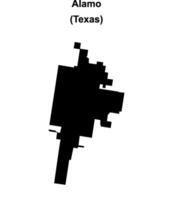 Alamo, Texas blank outline map vector