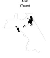 Alvin, Texas blank outline map vector