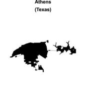 Athens, Texas blank outline map vector