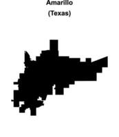 Amarillo, Texas blank outline map vector