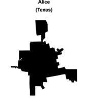Alice, Texas blank outline map vector