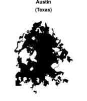 Austin, Texas blank outline map vector