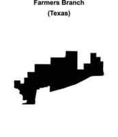 Farmers Branch, Texas blank outline map vector