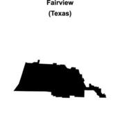 Fairview, Texas blank outline map vector