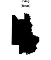 Irving, Texas blank outline map vector