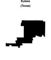 Euless, Texas blank outline map vector