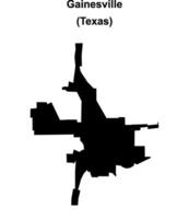 Gainesville, Texas blank outline map vector