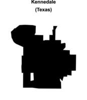 Kennedale, Texas blank outline map vector
