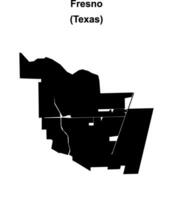 Fresno, Texas blank outline map vector