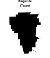 Kingsville, Texas blank outline map vector