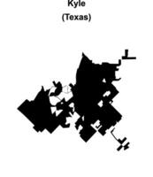 Kyle, Texas blank outline map vector