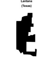 Lantana, Texas blank outline map vector