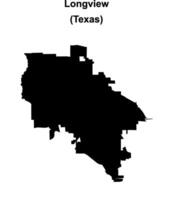 Longview, Texas blank outline map vector